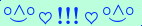 \scriptstyle\rule[2.25ex]{0.01pt}{0.01pt}\,\boldsymbol{\overset{\scriptstyle\circ\wedge\circ}{\smile}\,\heartsuit\,{\displaystyle\text{\bfseries!!!}}\,\heartsuit\,\overset{\scriptstyle\circ\wedge\circ}{\smile}}\ \rule[-0.25ex]{0.01pt}{0.01pt}