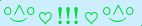 \scriptstyle\rule[2.25ex]{0.01pt}{0.01pt}\,\boldsymbol{\overset{\scriptstyle\circ\wedge\circ}{\smile}\,\heartsuit\,{\displaystyle\text{\bfseries!!!}}\,\heartsuit\,\overset{\scriptstyle\circ\wedge\circ}{\smile}}\ \rule[-0.25ex]{0.01pt}{0.01pt}