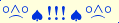 \scriptstyle\rule[2.25ex]{0.01pt}{0.01pt}\,\boldsymbol{\overset{\scriptstyle\circ\wedge\circ}{\frown}\,\spadesuit\,{\displaystyle\text{\bfseries!!!}}\,\spadesuit\,\overset{\scriptstyle\circ\wedge\circ}{\frown}}\ \rule[-0.25ex]{0.01pt}{0.01pt}