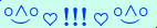 \scriptstyle\rule[2.25ex]{0.01pt}{0.01pt}\,\boldsymbol{\overset{\scriptstyle\circ\wedge\circ}{\smile}\,\heartsuit\,{\displaystyle\text{\bfseries!!!}}\,\heartsuit\,\overset{\scriptstyle\circ\wedge\circ}{\smile}}\ \rule[-0.25ex]{0.01pt}{0.01pt}