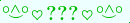 \scriptstyle\rule[2.25ex]{0.01pt}{0.01pt}\,\boldsymbol{\overset{\scriptstyle\circ\wedge\circ}{\smile}\,\heartsuit\,{\displaystyle\text{\bfseries???}}\,\heartsuit\,\overset{\scriptstyle\circ\wedge\circ}{\smile}}\ \rule[-0.25ex]{0.01pt}{0.01pt}