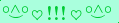 \scriptstyle\rule[2.25ex]{0.01pt}{0.01pt}\,\boldsymbol{\overset{\scriptstyle\circ\wedge\circ}{\smile}\,\heartsuit\,{\displaystyle\text{\bfseries!!!}}\,\heartsuit\,\overset{\scriptstyle\circ\wedge\circ}{\smile}}\ \rule[-0.25ex]{0.01pt}{0.01pt}