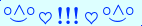 \scriptstyle\rule[2.25ex]{0.01pt}{0.01pt}\,\boldsymbol{\overset{\scriptstyle\circ\wedge\circ}{\smile}\,\heartsuit\,{\displaystyle\text{\bfseries!!!}}\,\heartsuit\,\overset{\scriptstyle\circ\wedge\circ}{\smile}}\ \rule[-0.25ex]{0.01pt}{0.01pt}