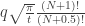 q \sqrt{\frac{\pi}{t}}\frac{(N+1)!}{(N+0.5)!}