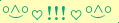 \scriptstyle\rule[2.25ex]{0.01pt}{0.01pt}\,\boldsymbol{\overset{\scriptstyle\circ\wedge\circ}{\smile}\,\heartsuit\,{\displaystyle\text{\bfseries!!!}}\,\heartsuit\,\overset{\scriptstyle\circ\wedge\circ}{\smile}}\ \rule[-0.25ex]{0.01pt}{0.01pt}
