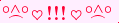 \scriptstyle\rule[2.25ex]{0.01pt}{0.01pt}\,\boldsymbol{\overset{\scriptstyle\circ\wedge\circ}{\frown}\,\heartsuit\,{\displaystyle\text{\bfseries!!!}}\,\heartsuit\,\overset{\scriptstyle\circ\wedge\circ}{\frown}}\ \rule[-0.25ex]{0.01pt}{0.01pt}