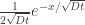 {1\over{2\sqrt{Dt}}}e^{-x/\sqrt{Dt}} 