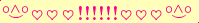 \scriptstyle\rule[2.25ex]{0.01pt}{0.01pt}\,\boldsymbol{\overset{\scriptstyle\circ\wedge\circ}{\smile}\,\heartsuit\,\heartsuit\,\heartsuit\,{\displaystyle\text{\bfseries!!!!!!}}\,\heartsuit\,\heartsuit\,\heartsuit\,\overset{\scriptstyle\circ\wedge\circ}{\smile}}\ \rule[-0.25ex]{0.01pt}{0.01pt}