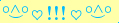 \scriptstyle\rule[2.25ex]{0.01pt}{0.01pt}\,\boldsymbol{\overset{\scriptstyle\circ\wedge\circ}{\smile}\,\heartsuit\,{\displaystyle\text{\bfseries!!!}}\,\heartsuit\,\overset{\scriptstyle\circ\wedge\circ}{\smile}}\ \rule[-0.25ex]{0.01pt}{0.01pt}