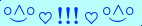 \scriptstyle\rule[2.25ex]{0.01pt}{0.01pt}\,\boldsymbol{\overset{\scriptstyle\circ\wedge\circ}{\smile}\,\heartsuit\,{\displaystyle\text{\bfseries!!!}}\,\heartsuit\,\overset{\scriptstyle\circ\wedge\circ}{\smile}}\ \rule[-0.25ex]{0.01pt}{0.01pt}