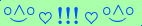 \scriptstyle\rule[2.25ex]{0.01pt}{0.01pt}\,\boldsymbol{\overset{\scriptstyle\circ\wedge\circ}{\smile}\,\heartsuit\,{\displaystyle\text{\bfseries!!!}}\,\heartsuit\,\overset{\scriptstyle\circ\wedge\circ}{\smile}}\ \rule[-0.25ex]{0.01pt}{0.01pt}