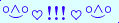 \scriptstyle\rule[2.25ex]{0.01pt}{0.01pt}\,\boldsymbol{\overset{\scriptstyle\circ\wedge\circ}{\smile}\,\heartsuit\,{\displaystyle\text{\bfseries!!!}}\,\heartsuit\,\overset{\scriptstyle\circ\wedge\circ}{\smile}}\ \rule[-0.25ex]{0.01pt}{0.01pt}