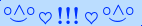 \scriptstyle\rule[2.25ex]{0.01pt}{0.01pt}\,\boldsymbol{\overset{\scriptstyle\circ\wedge\circ}{\smile}\,\heartsuit\,{\displaystyle\text{\bfseries!!!}}\,\heartsuit\,\overset{\scriptstyle\circ\wedge\circ}{\smile}}\ \rule[-0.25ex]{0.01pt}{0.01pt}