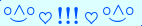 \scriptstyle\rule[2.25ex]{0.01pt}{0.01pt}\,\boldsymbol{\overset{\scriptstyle\circ\wedge\circ}{\smile}\,\heartsuit\,{\displaystyle\text{\bfseries!!!}}\,\heartsuit\,\overset{\scriptstyle\circ\wedge\circ}{\smile}}\ \rule[-0.25ex]{0.01pt}{0.01pt}