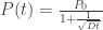 P(t) = \frac{P_0}{1+ \frac{1} {\sqrt{D t}}} 