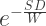 e^{-\frac{SD}{W}}