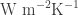 \textrm{W m}^{-2} \textrm{K}^{-1}