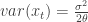 var(x_t) = \frac {\sigma^2}{2\theta}
