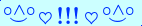 \scriptstyle\rule[2.25ex]{0.01pt}{0.01pt}\,\boldsymbol{\overset{\scriptstyle\circ\wedge\circ}{\smile}\,\heartsuit\,{\displaystyle\text{\bfseries!!!}}\,\heartsuit\,\overset{\scriptstyle\circ\wedge\circ}{\smile}}\ \rule[-0.25ex]{0.01pt}{0.01pt}