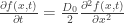 \frac{\partial f(x,t)}{\partial t} = \frac{D_0}{2} \frac{\partial^2 f(x,t)} {\partial x^2} 