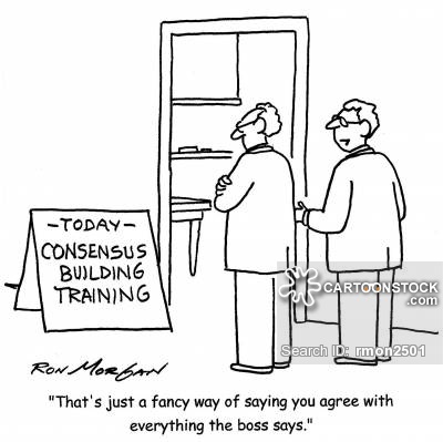 'That's just a fancy way of saying you agree with everything the boss says.'